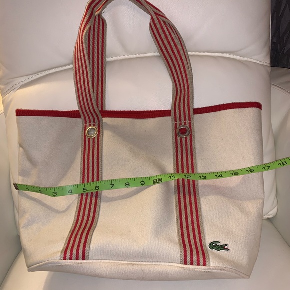 🌿LACOSTE TOTE SHOULDER BAG SHOPPING CANVAS MEDIUM - Picture 3 of 8